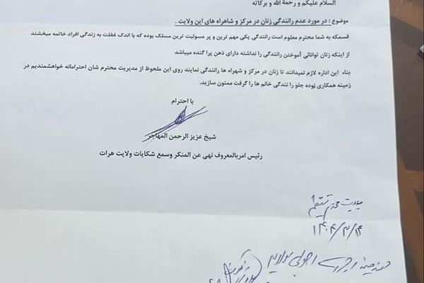 Taliban Orders Ban On Women Driving In Herat