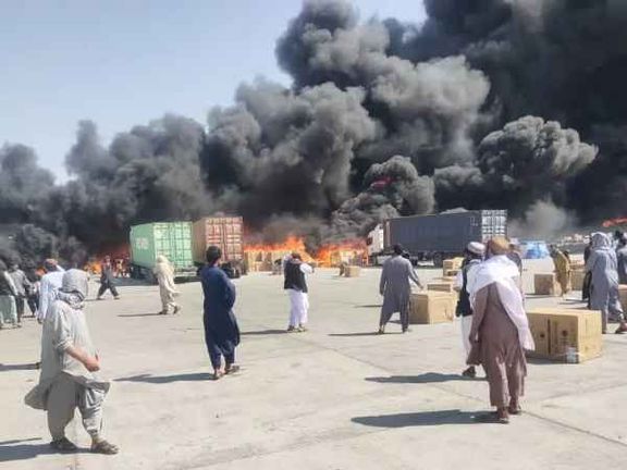 هیئت طالبان برای بررسی میزان خسارت مالی و دلایل آتشسوزی در گمرک اسلامقلعه به هرات رفت