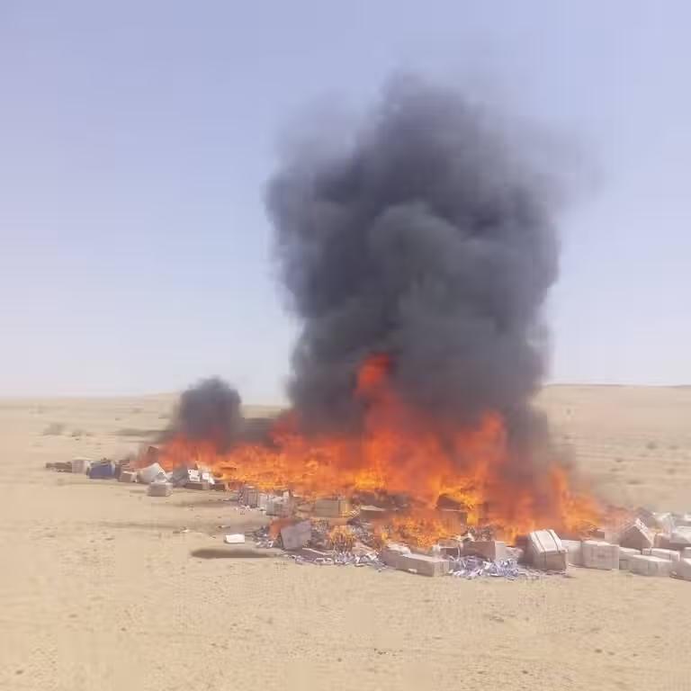 طالبان نزدیک به هفت تُن داروی قاچاق را در هلمند سوزاند