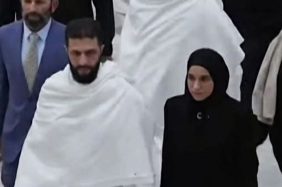 احمد شرع و همسرش در مراسم حج