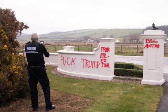 بخشهایی از زمین بازی گلف ترامپ بهدست حامیان فلسطین تخریب شد