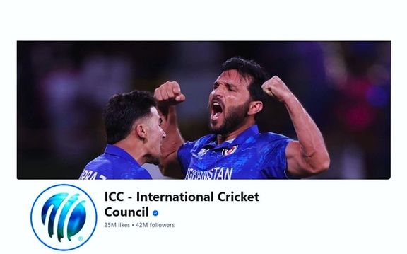 د کرېکټ نړۍوالې شورا په ټولنیزو شبکو کې د سر عکس د افغانستان د کرېکټ بریا ته ځانګړی کړی