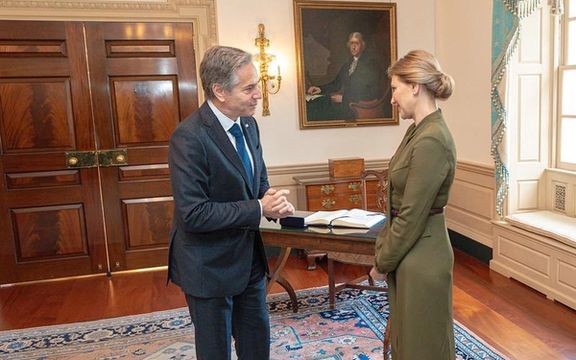 بانوی اول اوکراین در سفر به واشنگتن با وزیر خارجه امریکا ملاقات کرد