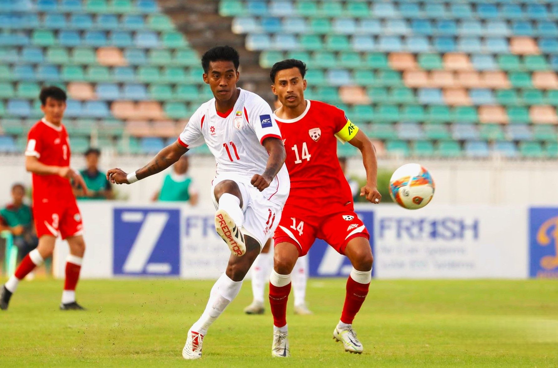 میانمار ٢-١ افغانستان؛ شاگردان عثمان توشف در نخستین دیدار پلی‌آف جام آسیایی شکست خوردند