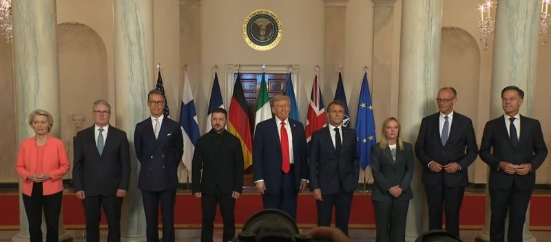 عکس دسته‌جمعی ترامپ و رهبران اروپایی در کاخ سفید