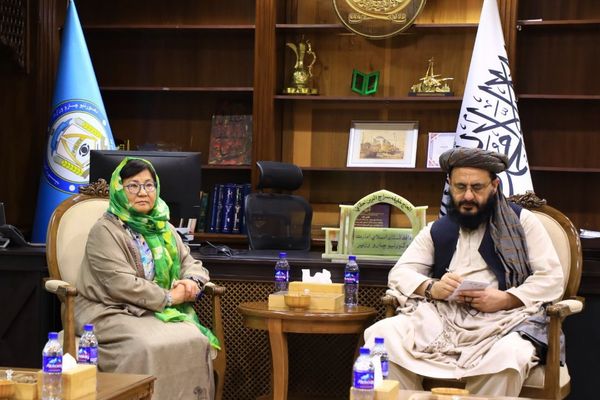 د طالبانو د کورنیو چارو وزارت مرستیال له اوتونبایېوا سره د افغانستان پر امنیت غږیدلی