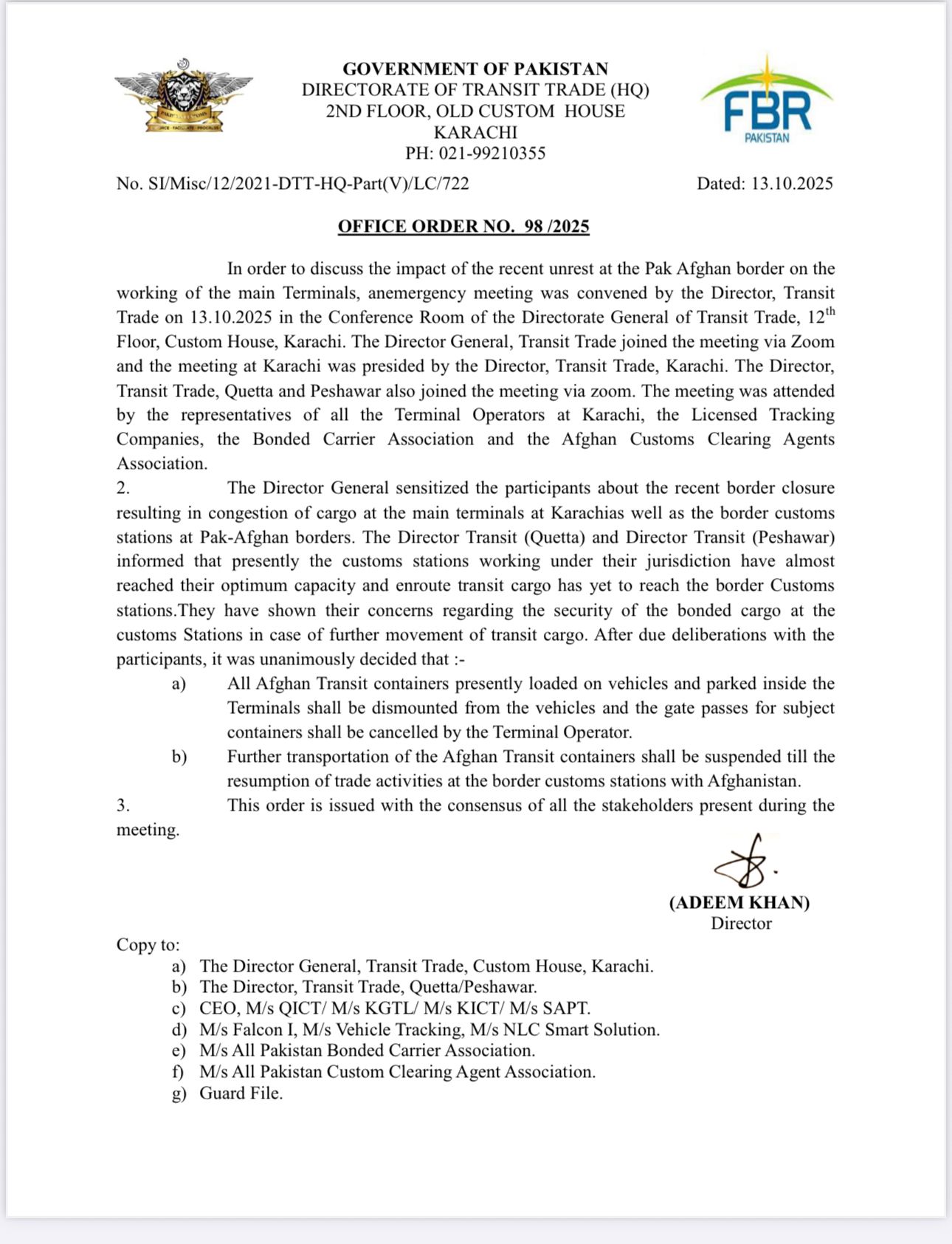 افغان سوداګر: پاکستان کراچۍ بندر ته امر کړی چې د افغان سوداګرو توکي مه باروئ