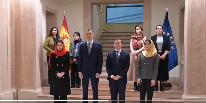 نخست‌وزیر اسپانیا اتاق «زنان افغان» را در وزارت خارجه این کشور افتتاح کرد