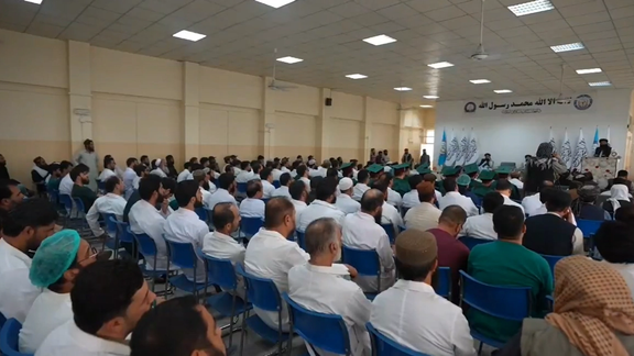 مراسم فراغت دوره تخصصی شفاخانه ۳۰۰ بستر پولیس بدون زنان برگزار شد