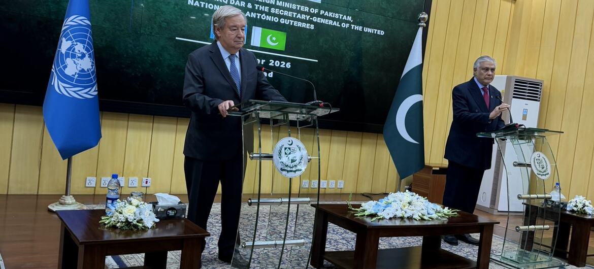 د ملګرو ملتونو سرمنشي: د ترهګرۍ پر وړاندې مبارزه کې د پاکستان ترڅنګ درېږو