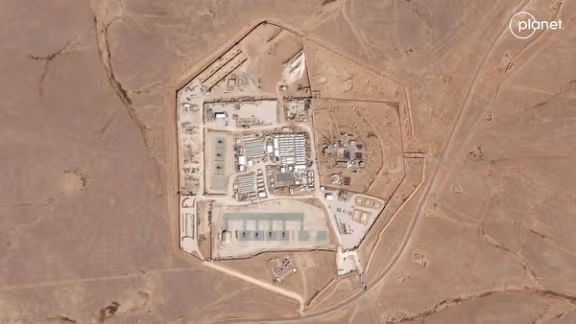 تصویر ماهوارهای از پایگاه نظامی امریکا معروف به تاور ۲۲، در اردن