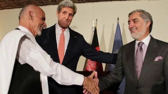 تشکیل حکومت وحدت ملی در افغانستان پس از انتخابات ریاستجمهوری ۲۰۱۴ با میانجی وزیر خارجه امریکا