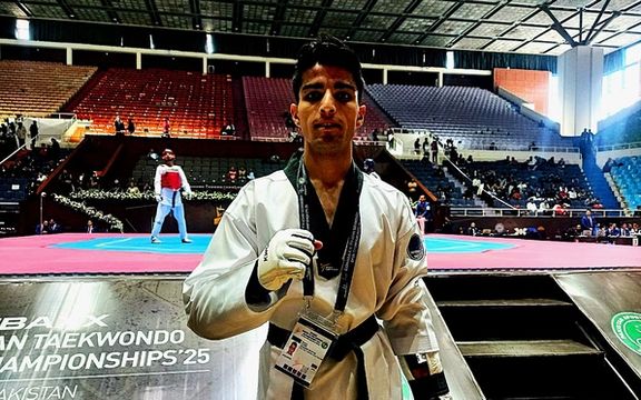 شروع طوفانی احسام رحیمی ملیپوش تکواندو افغانستان در مسابقات تکواندو آزاد آسیایی پاکستان