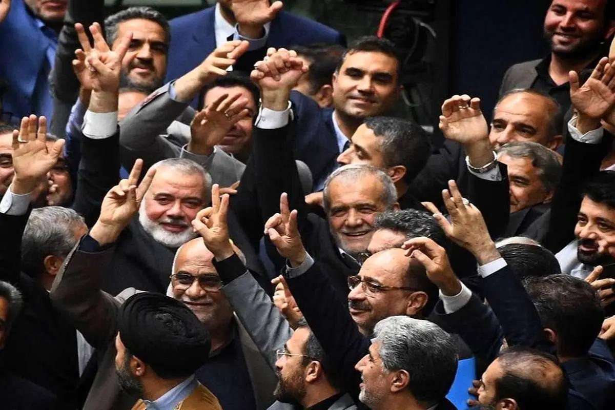 اسماعیل هنیه و مسعود پزشکیان در مجلس جمهوری اسلامی