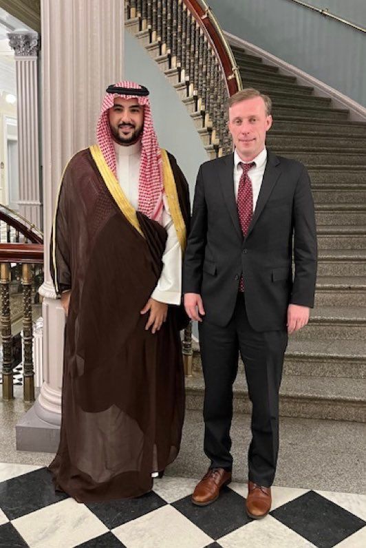 وزیر دفاع عربستان در دیدار با مشاور امنیت ملی امریکا بر ضرورت آتش‌بس فوری در غزه تاکید کرد