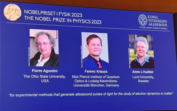 جایزه نوبل فیزیک به سه دانشمند اروپایی برای «مطالعه حرکات الکترونها با لیزر» داده شد