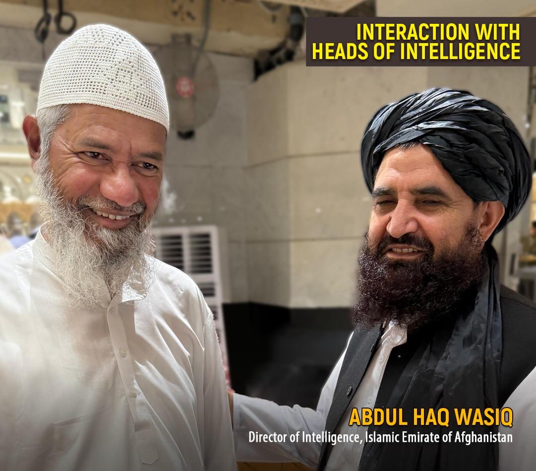 د طالبانو د استخباراتو مشر عبدالحق وثیق له ذاکر نایک سره لیدلي