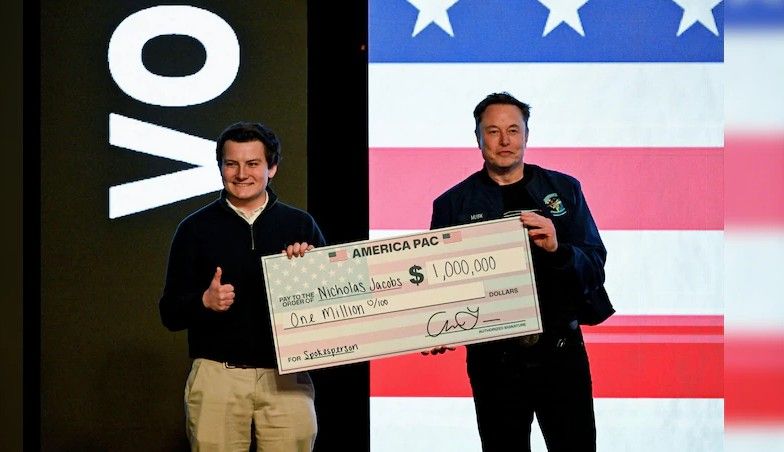 ماسک به دو رای‌دهنده در ایالت ویسکانسین نفری یک میلیون دالر اهدا کرد