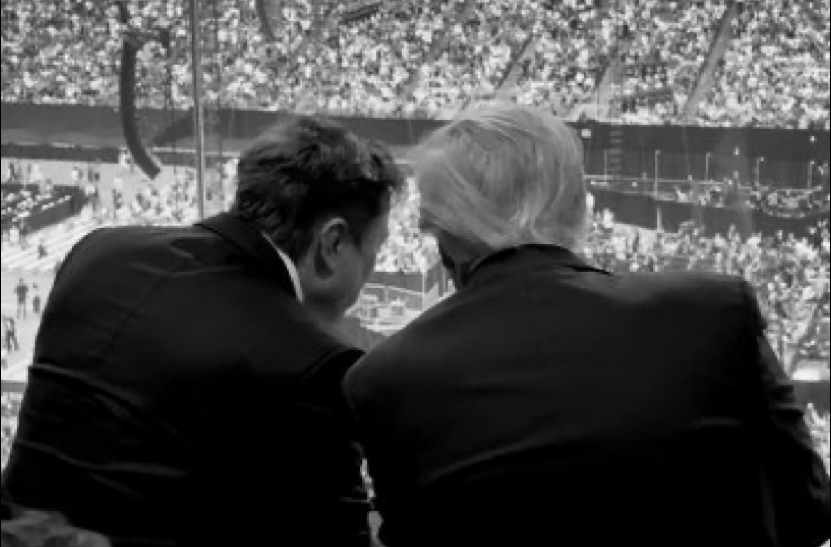 ترامپ و ایلان ماسک در مراسم یادبود چارلی کرک