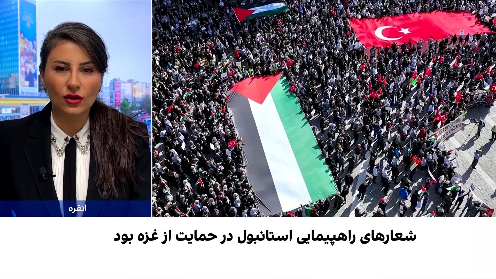 راهپیمایی گسترده در استانبول در حمایت از فلسطین