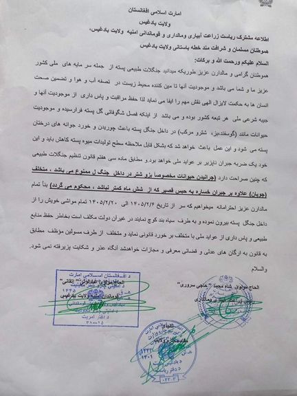 د طالبانو مکتوب