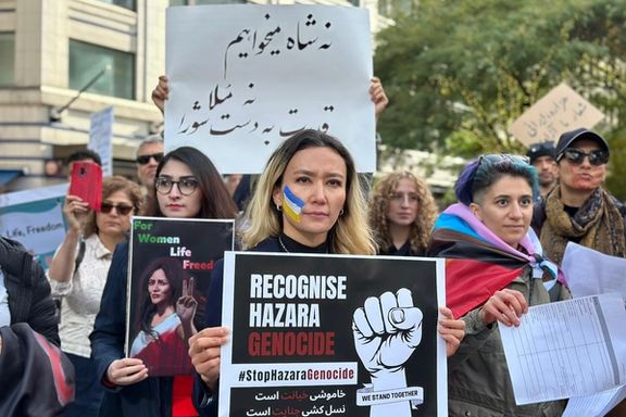 برخی از شهروندان افغانستان-ایران به کشتار هزارهها و قتل مهسا امینی در امریکا اعتراض کردند