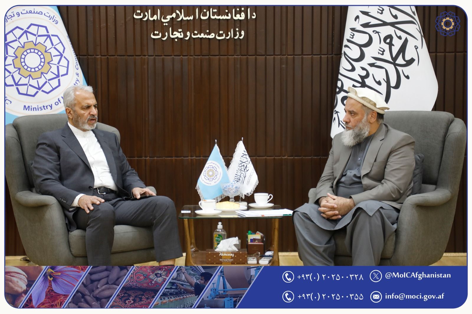 د طالبانو د سوداګرۍ وزیر او کابل کې د ایران سفیر د سوداګریزو اړیکو پر پراختیا خبرې کړې دي