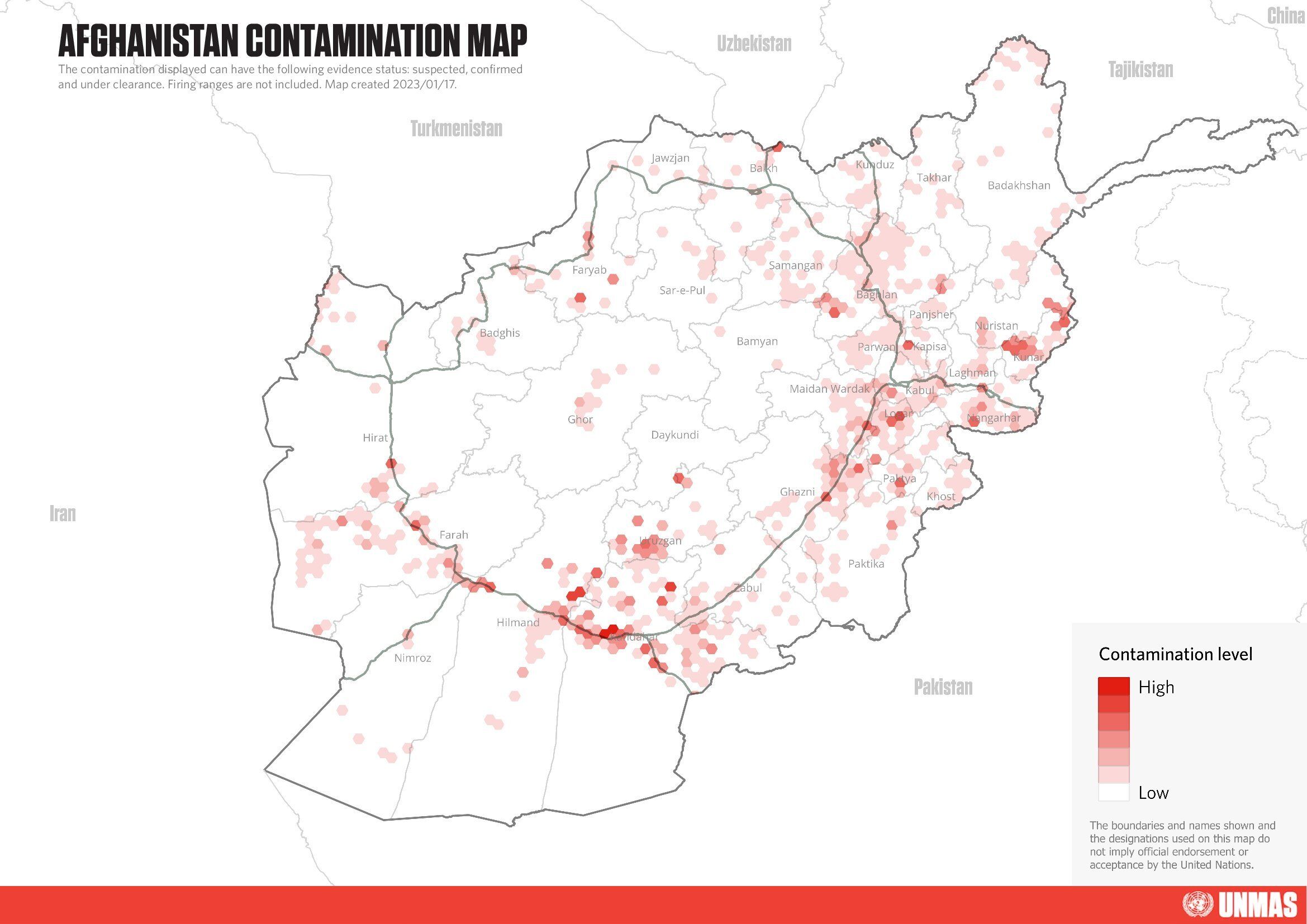 سازمان ملل: افغانستان بالاترین میزان اراضی آلوده به مواد انفجاری در جهان را دارد