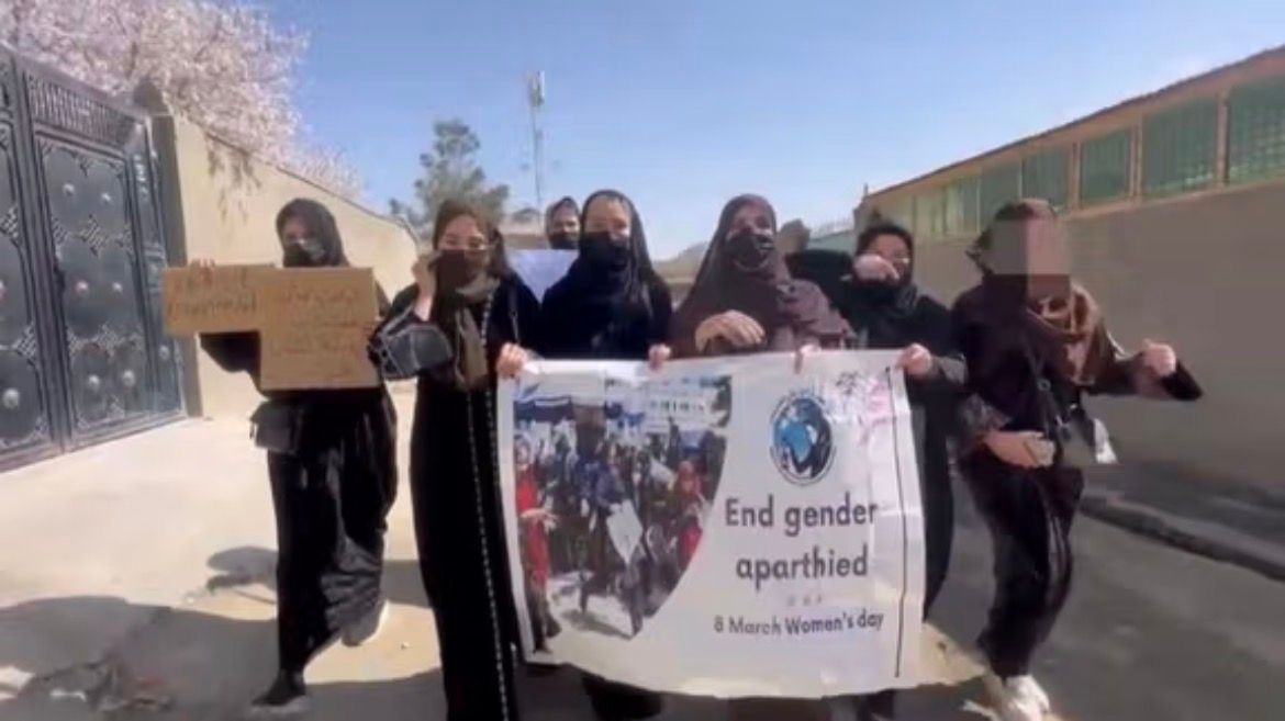 Women Protest Taliban Restrictions In Kabul Ahead Of Int’l Women’s Day