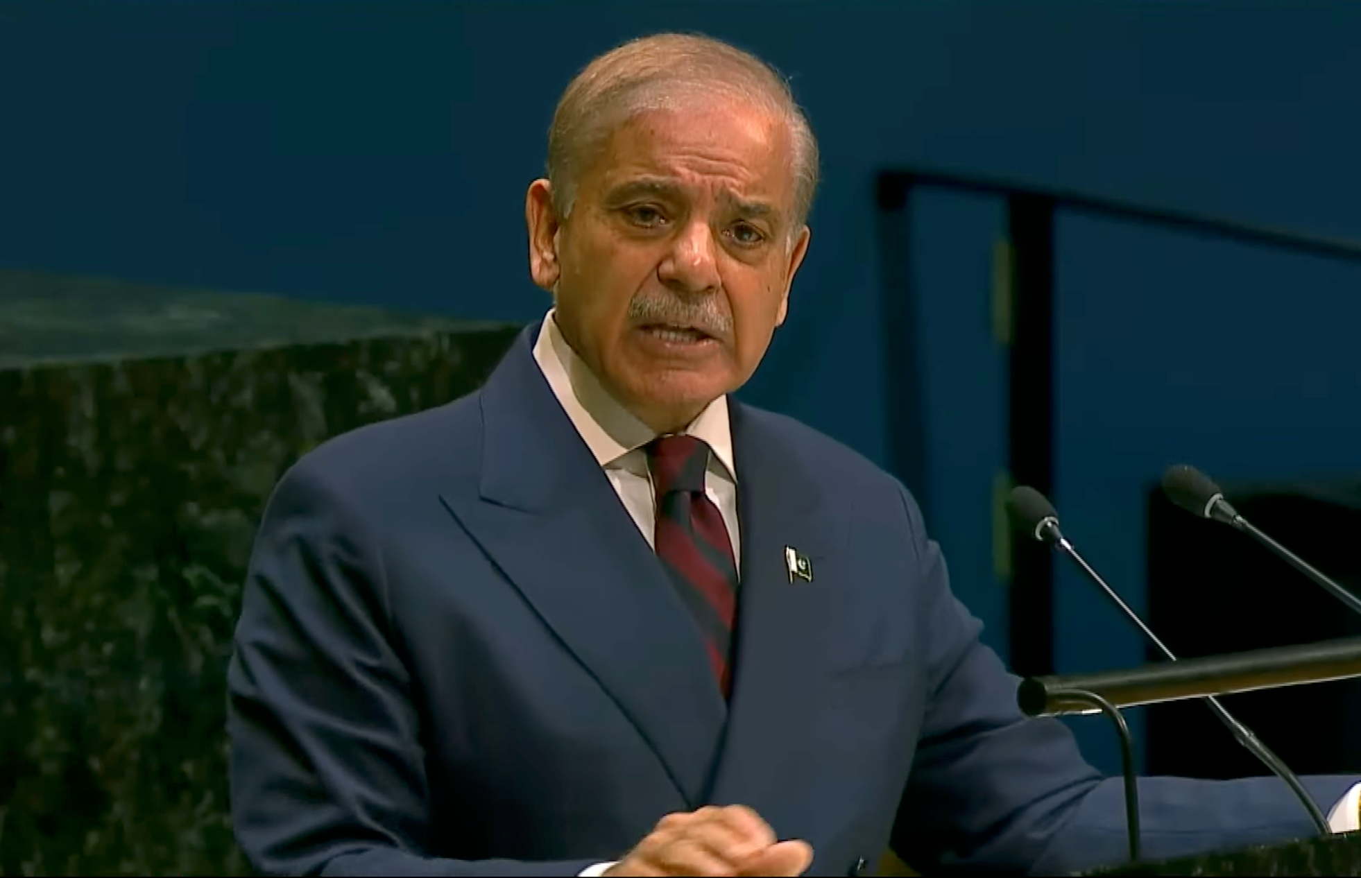 شهباز شریف ملګرو ملتونو کې: ټي‌ټي‌پي او بلوڅ وسله‌وال له افغانستان څخه پاکستان ګواښي
