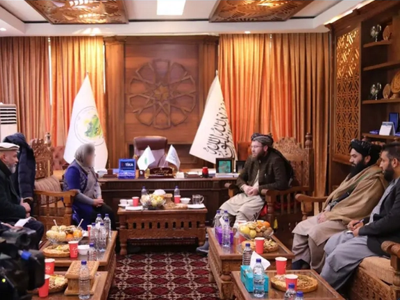 Taliban-Controlled National Television Expurgates UN Representative's Face