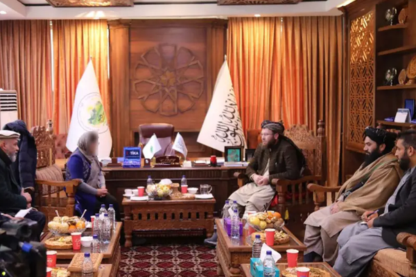 Taliban-Controlled National Television Expurgates UN Representative's Face