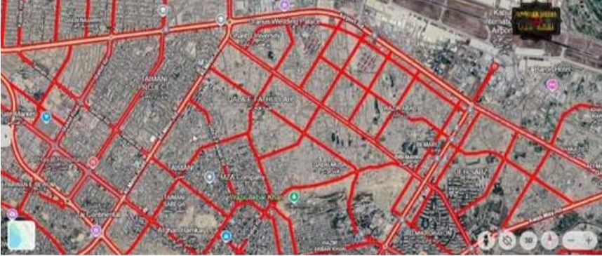 د کابل ښار په لسمه ناحیه کې د نویو سړکونو نقشه