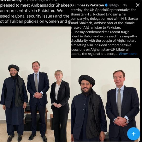 پستهای مربوط به این دیدار در حسابهای اکس طالبان و نماینده بریتانیا