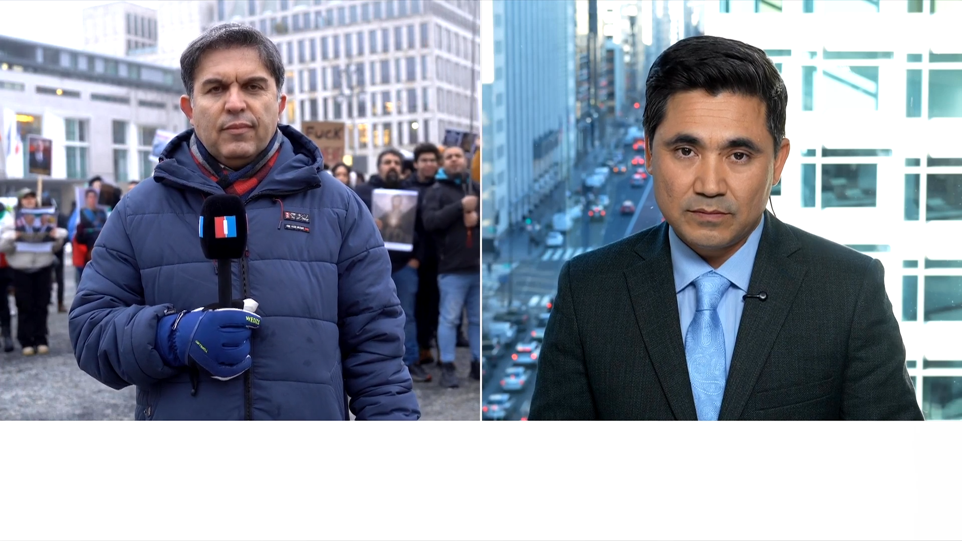 برلین صحنه تجمع حامیان اعتراضات ایران