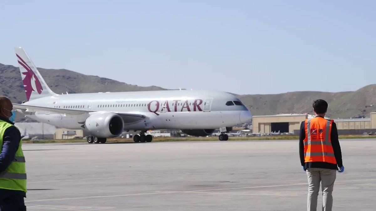 فرودگاه کابل شاهد سومین پرواز شرکت هوانوردی قطر؛ یک صد و هفتاد مسافر به دوحه رسیدند