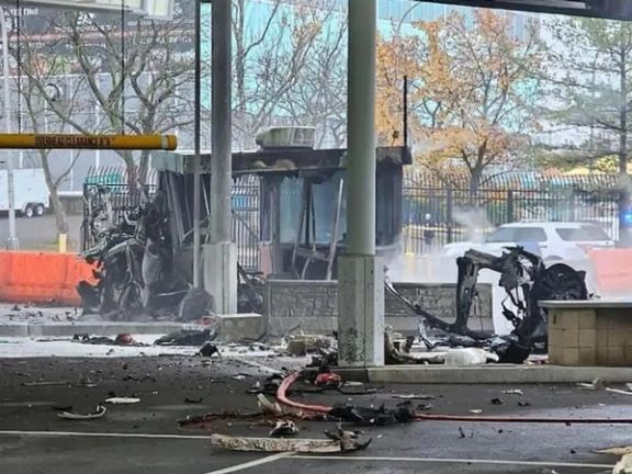 پل مرزی «رنگین کمان» در نزدیکی آبشار نیاگارا در پی وقوع انفجار، بسته شد