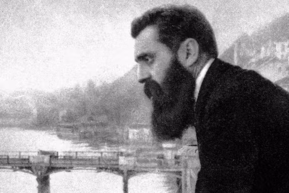 تئودور هرتسل، بنیانگذار جنبش صهیونیسم و برگزارکننده نخستین کنگره صهیونیستی در بازل سوئیس (۱۸۹۷).