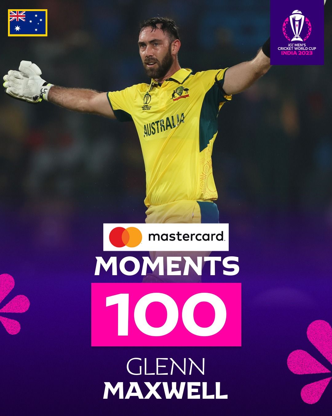 اسټرالیايي توپ وهونکي میکسویل د نړیوال جام په تاریخ کې تر ټولو چټکه سلیزه ووهله