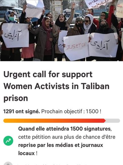 کمپاین جمعآوری امضا برای حمایت از زنان معترض «ربوده شده توسط طالبان»