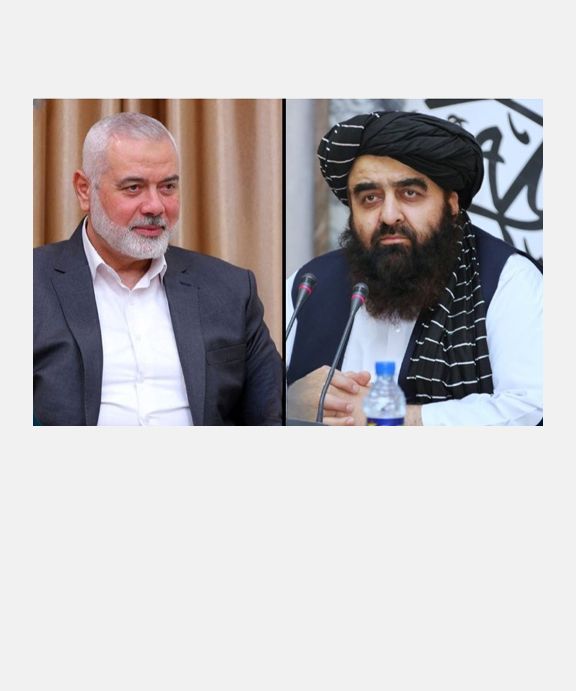 وزیر خارجه طالبان و رئیس دفتر سیاسی حماس درباره غزه گفت‌وگو کردند