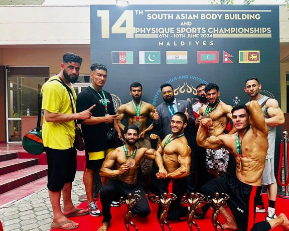 ملیپوشان پرورش اندام افغانستان ٥ مدال طلا، نقره و برنز از مسابقات جنوب آسیا کسب کردند