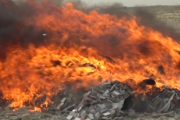 Taliban’s Ministry of Vice and Virtue Sets Confiscated Musical Instruments on Fire