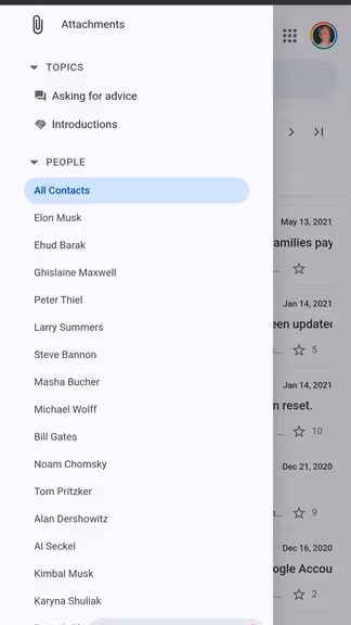 دستهبندی افراد سرشناس که به اپستین ایمیل زدهاند