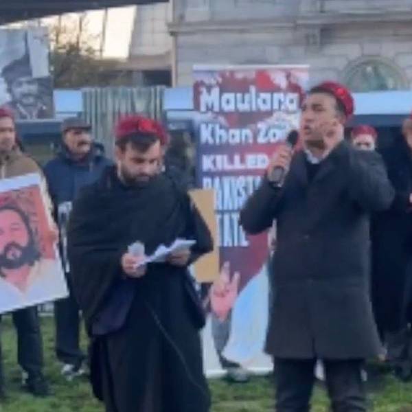 د پښتون ژغورنې غورځنګ غړو د پاکستان پر ضد د اروپایي ټولنې پارلمان مخې ته اعتراض وکړ