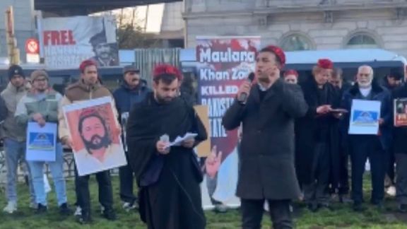 د پښتون ژغورنې غورځنګ غړو د پاکستان پر ضد د اروپایي ټولنې پارلمان مخې ته اعتراض وکړ