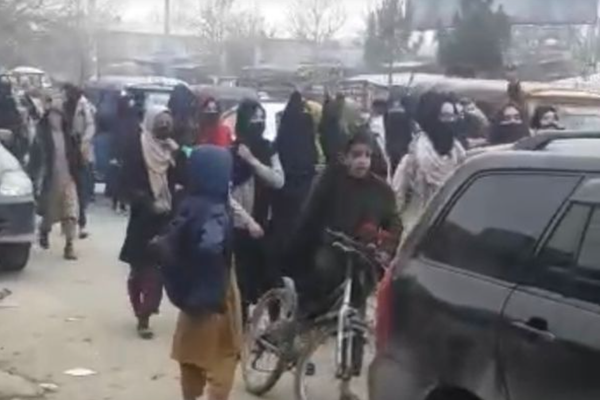 Afghan Women Protest in Takhar Against Taliban's Ban on Higher Education for Girls
