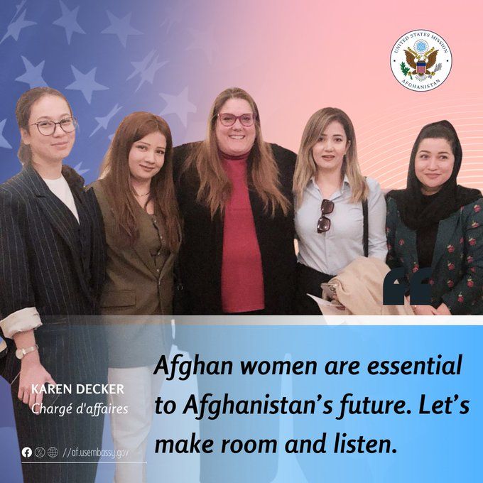 کاردار سفارت امریکا: به زنان افغان فرصت دهیم و صدای‌شان را بشنویم