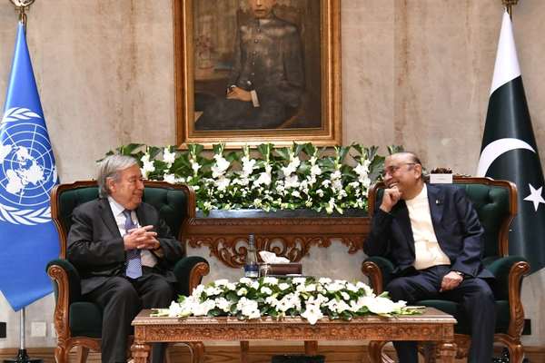 زرداری در دیدار با گوترش: خاک افغانستان نباید علیه پاکستان استفاده شود