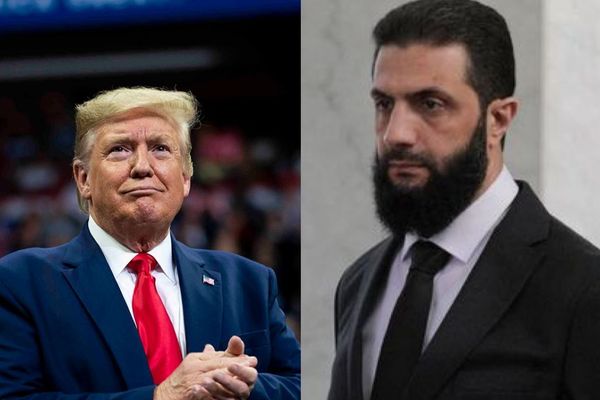 ډونالډ ټرمپ او احمد الشرع په سعودي عربستان کې سره ګوري